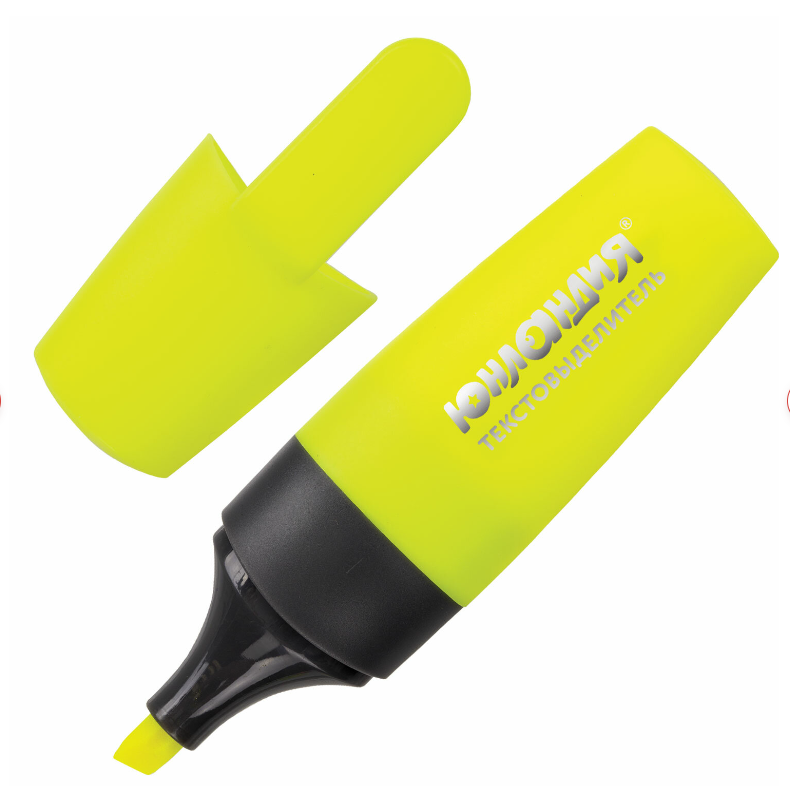 Текстовыделитель ЮНЛАНДИЯ желтый линия 1-5 мм