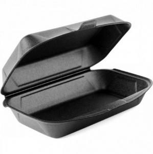Ланч-бокс вспененный 1-секционный МИНИ черный 1/100