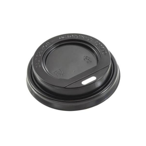 Крышка для бумажного стакана д80мм с открытым питейником черная 1/100