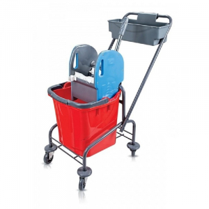 Тележка уборочная 1 съемное ведро 25л механический отжим, корзина, BRABIХ