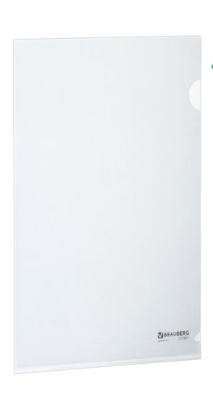 Папка-уголок жесткая, прозрачная, 0,15 мм