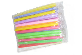 Трубочки для коктейля 8*240мм прямые цветные в инд упак 1/250