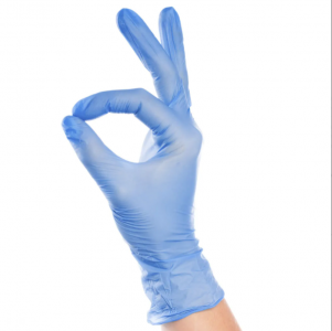 Перчатки виниловые неопудренные синии M 1/100