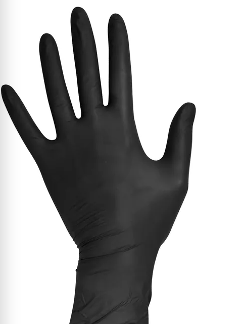 Перчатки нитриловые неопудренные черные L 1/100шт