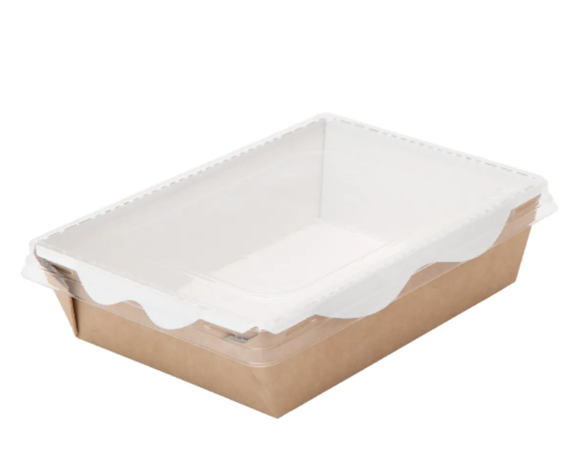 Ланч-бокс картонный с прозрачной крышкой 500мл 165*120*40 1/300