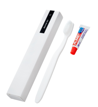 Зубной набор в картоне с черной полосой (зубная щетка, зубная паста в тубе) Comfort Land 1/500