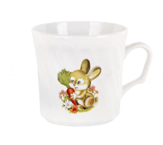 Кружка фарфоровая 250 мл Кролик с морковкой 1/48