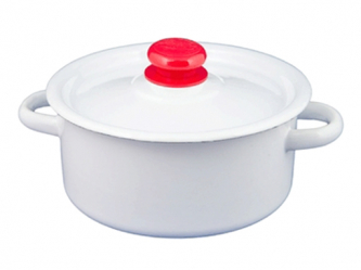 Кастрюля эмалированная 2л светлая без рисунка