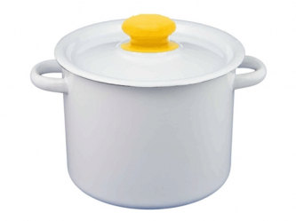 Кастрюля эмалированная 3,5л светлая без рисунка