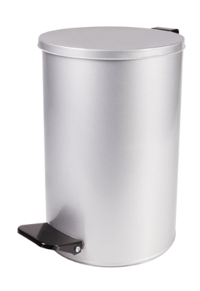 Ведро-контейнер для мусора 10л с педалью УСИЛЕННОЕ ТИТАН серое