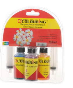 Чернила водорастворимые Colouring 0144000 матовый черный, желтый, пурпурный, голубой