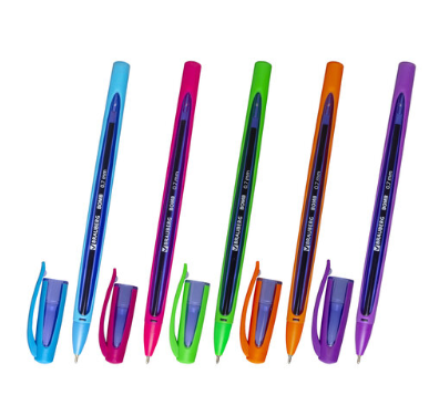 Ручка шариковая масляная BRAUBERG "BOMB GT Color", СИНЯЯ, прорезиненный корпус ассорти