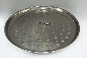 Поднос нержавеющая сталь 33*35см круглый