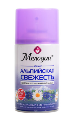 Освежитель воздуха Мелодия 250мл сменный блок для автоматических освежителей, универсальный