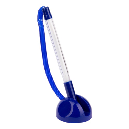 Ручка шариковая синяя настольная на самоклеящейся подставке