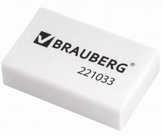 Ластик BRAUBERG 26*17*7 мм белый  прямоугольный
