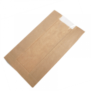 Пакет бумажный для выпечки с окном 390*170*70 крафт 1/50