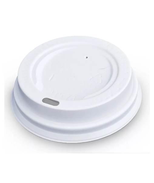 Крышка для бумажного стакана д73мм с открытым питейником белая 1/100