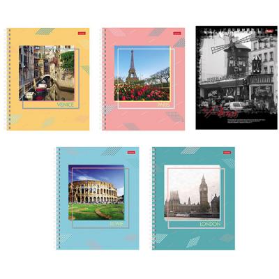 Тетрадь 48 листов А5 гребень, клетка, обложка картон,