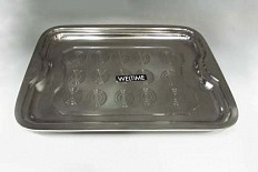 Поднос нержавеющая сталь 33*25см прямоугольный Weltime
