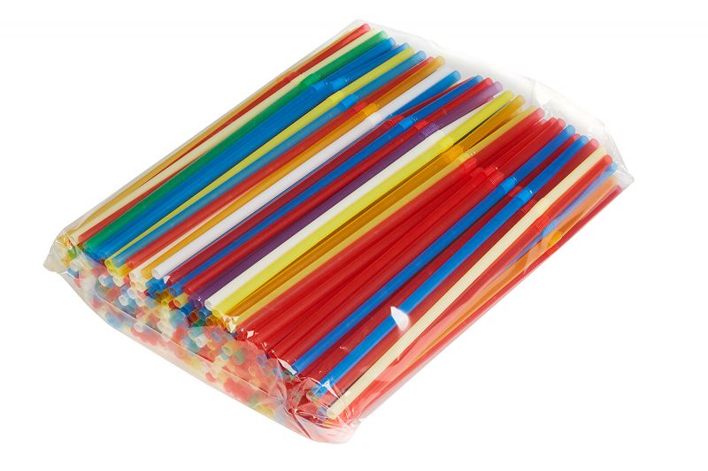Трубочки для коктейля с изгибом цветные 1/250шт