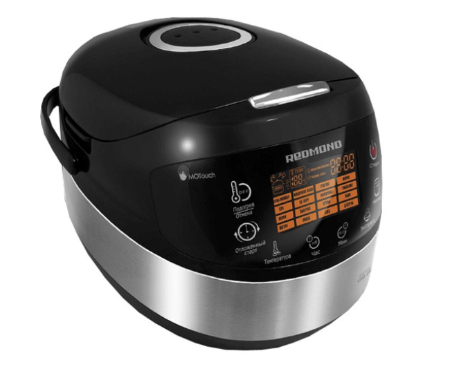 Мультиварка REDMOND RMC-M90, 1000Вт, черный/серебристый