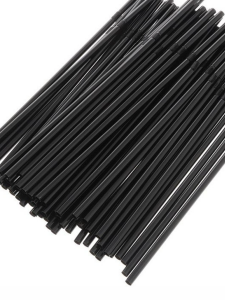 Трубочки для коктейля с изгибом черные 1/250/12000