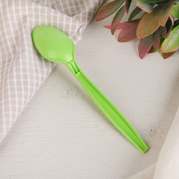 Ложка большая кукурузный крахмал 170мм зеленая 50штук