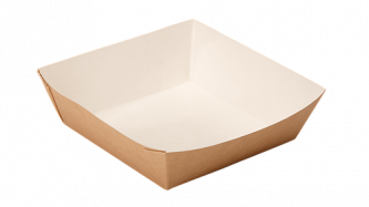 Лоток квадратный крафт картон 50штук