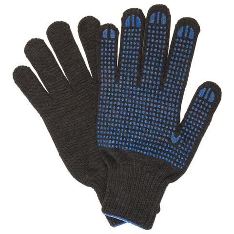 Перчатки х/б с ПВХ 4-нитка кл.10 черные