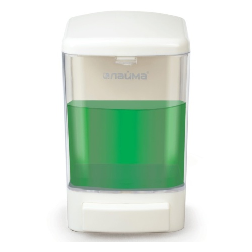 Диспенсер для жидкого мыла ЛАЙМА наливной 1 л пластик белый