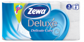 Бумага туалетная Зева Делюкс 8рулона 3слоя белая