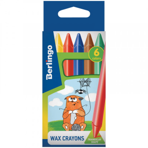 Мелки восковые 6 цветов