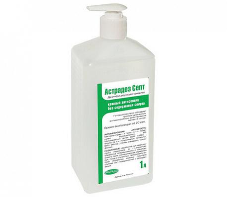 Кожный антисептик Астрадез СЕПТ безспиртовой с дозатором 1 л 1/10
