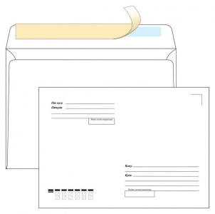 Конверт C4 229*324мм Кому-Куда отрывная лента