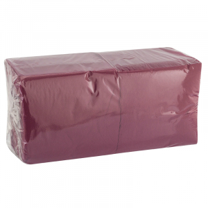 Салфетки бумажные однослойные 24*24 бордовый 400шт