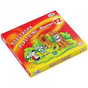 Пластилин Гамма "Мультики", 12 цветов