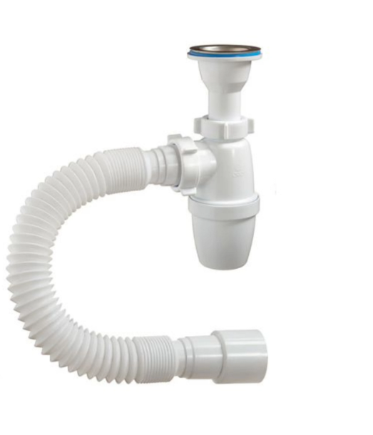 Сифон "ОРИО" 1 1/2"х40 Пласт.выпуск ст.образца, с гофрой 40/50  \1 (40)