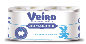 Бумага туалетная Виеро 12 рулонов 2слоя белая 1/4