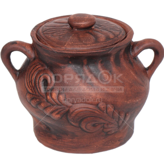 Горшочек для запекания керамический Красная глина, 0.5 л, в ассортименте.