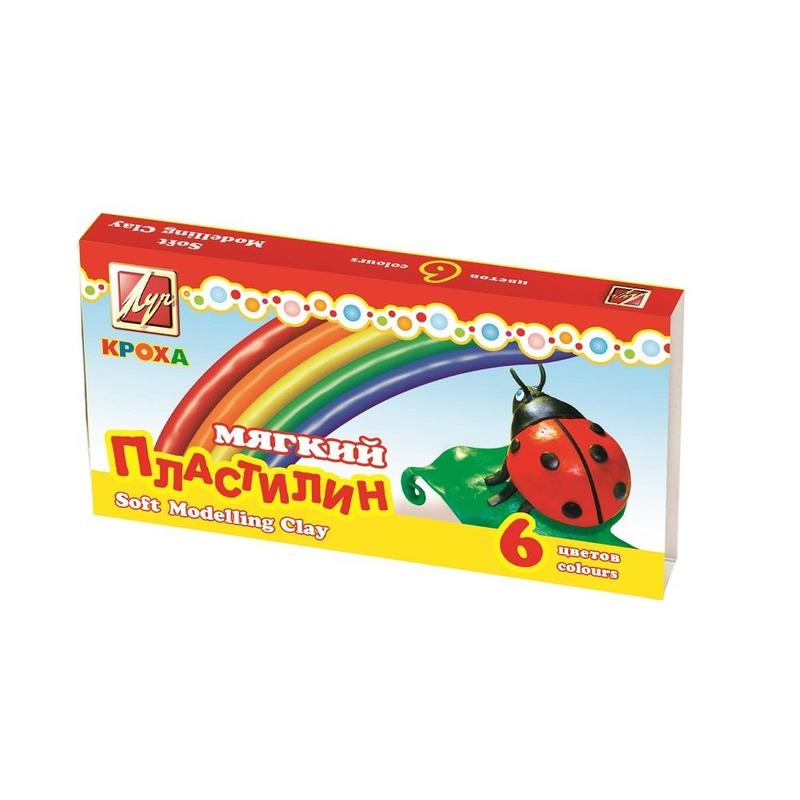 Пластилин Луч Кроха 6 цветов со стеком