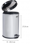 Ведро-контейнер для мусора 5л с педалью ЛАЙМА хром
