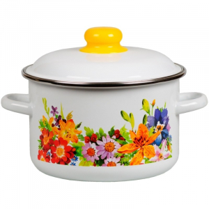 Кастрюля эмалированная 5,5л с рисунком в ассортименте