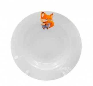 Тарелка мелкая 175мм фарфор с детским рисунком Лисичка