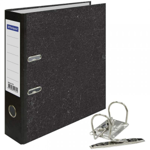 Папка регистратор 70мм мрамор черная
