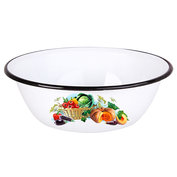 Миска эмалированная 0,8л с рисунком в ассортименте