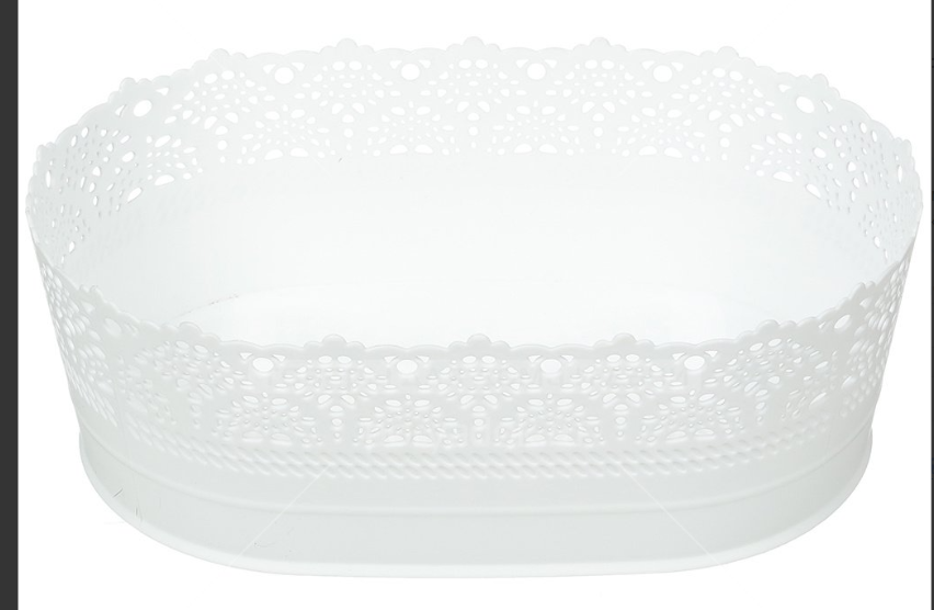 Сухарница пластмассовая Idea М1190 белая, 22 см