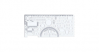 Линейка офицерская 20см прозрачная 65 элементов